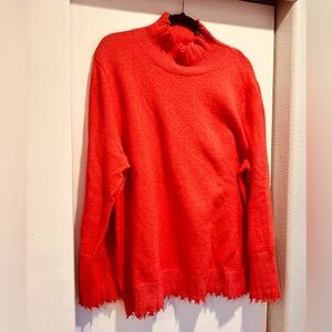 NIC+ZOE Vibrant Salmon Turtleneck Sweater